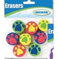 Paw Print Topper Eraser Assortment